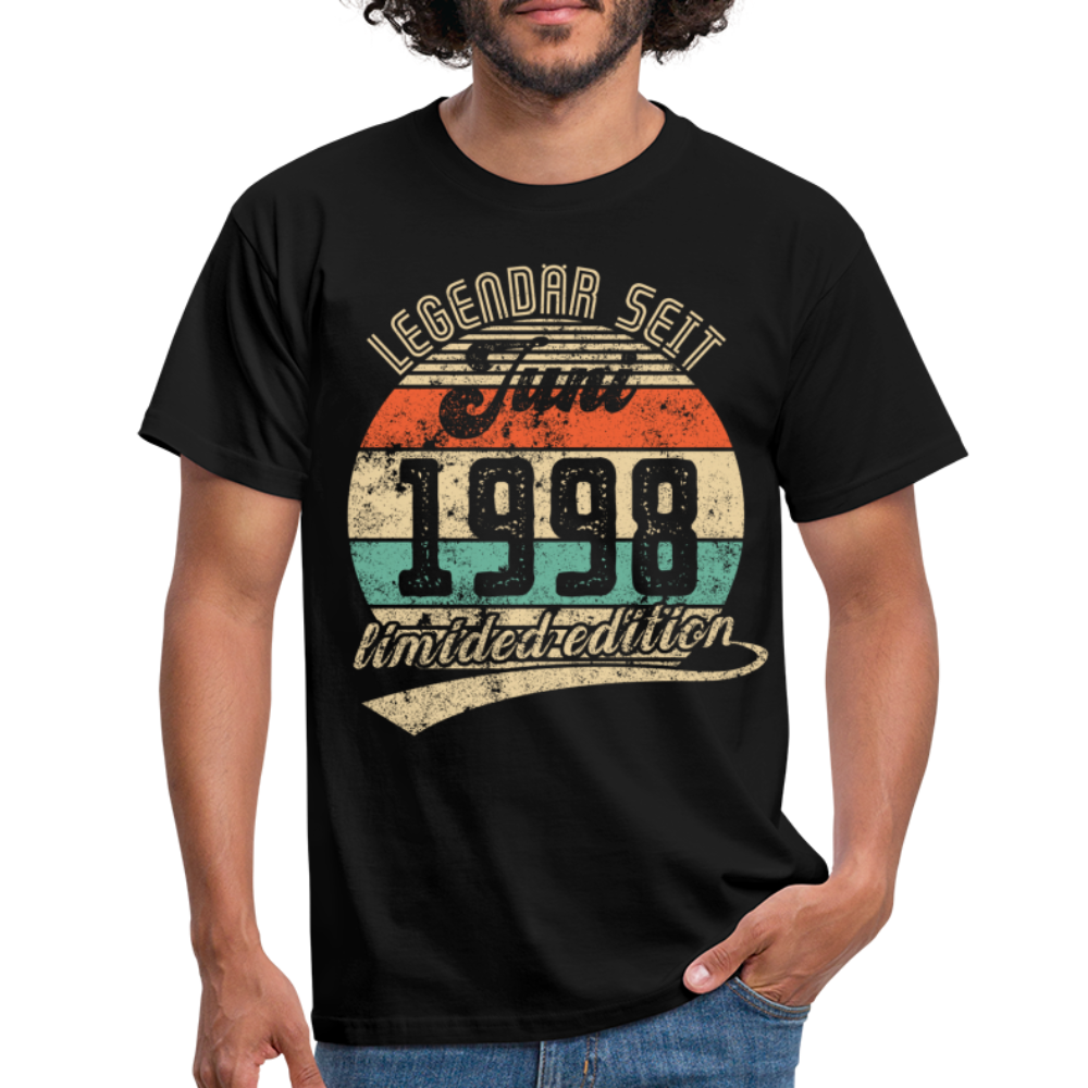 1998 Geburtstags Shirt Legendär seit JUNI 1998 Geschenkidee Geschenk T-Shirt - Schwarz
