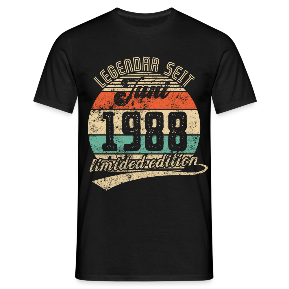 1988 Geburtstags Shirt Legendär seit JUNI 1988 Geschenkidee Geschenk T-Shirt - Schwarz