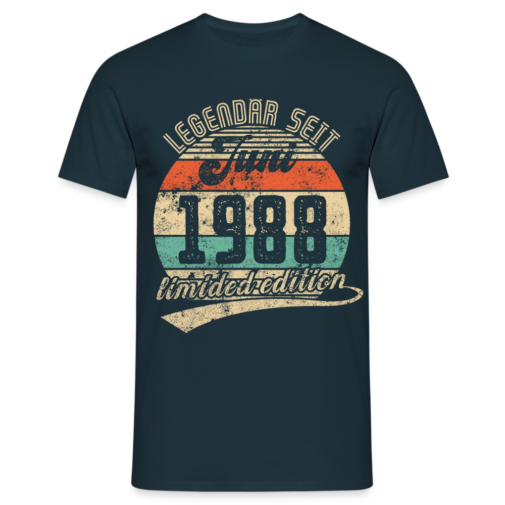 1988 Geburtstags Shirt Legendär seit JUNI 1988 Geschenkidee Geschenk T-Shirt - Navy