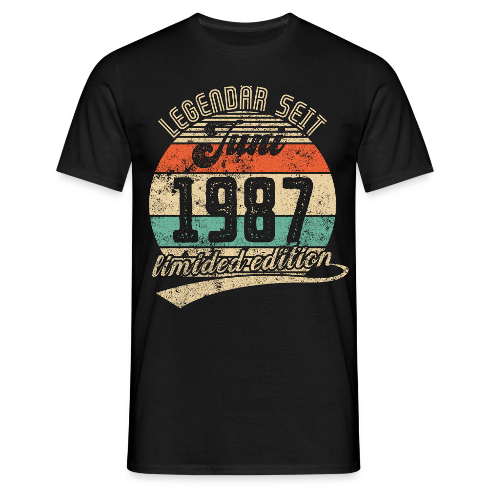 1987 Geburtstags Shirt Legendär seit JUNI 1987 Geschenkidee Geschenk T-Shirt - Schwarz
