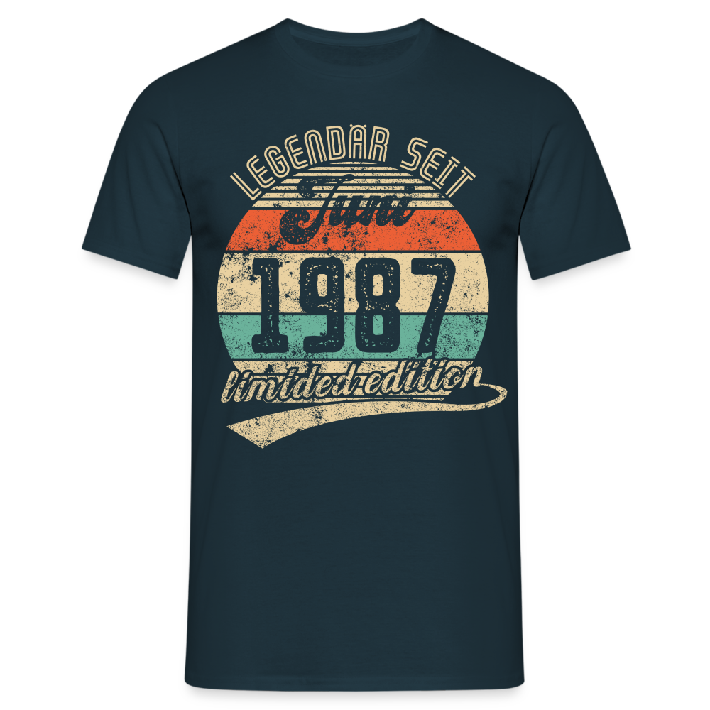 1987 Geburtstags Shirt Legendär seit JUNI 1987 Geschenkidee Geschenk T-Shirt - Navy