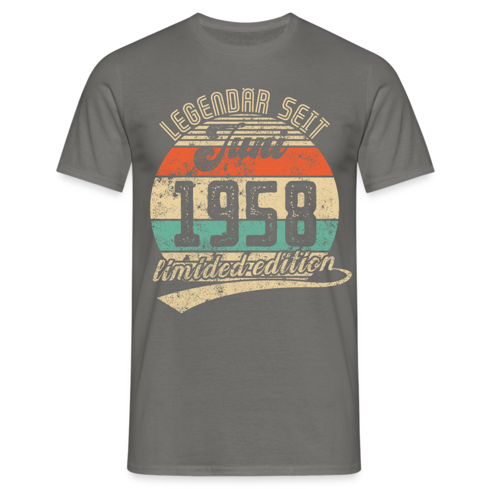 1958 Geburtstags Shirt Legendär seit JUNI 1958 Geschenkidee Geschenk T-Shirt - Graphit