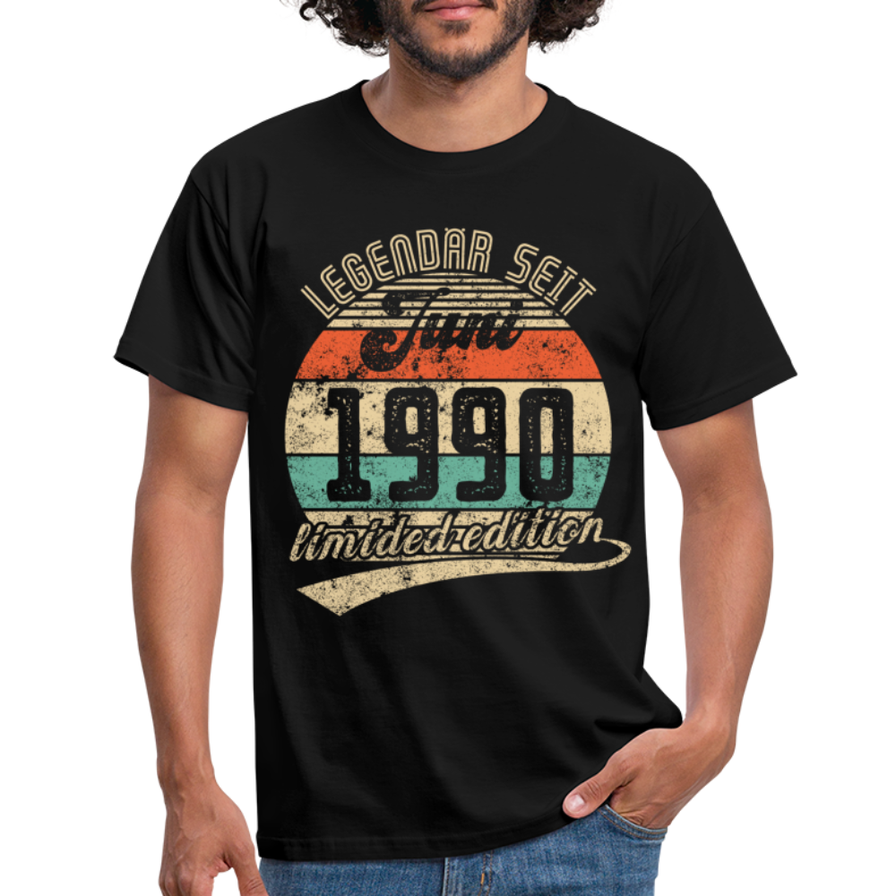 1990 Geburtstags Shirt Legendär seit JUNI 1990 Geschenkidee Geschenk T-Shirt - Schwarz
