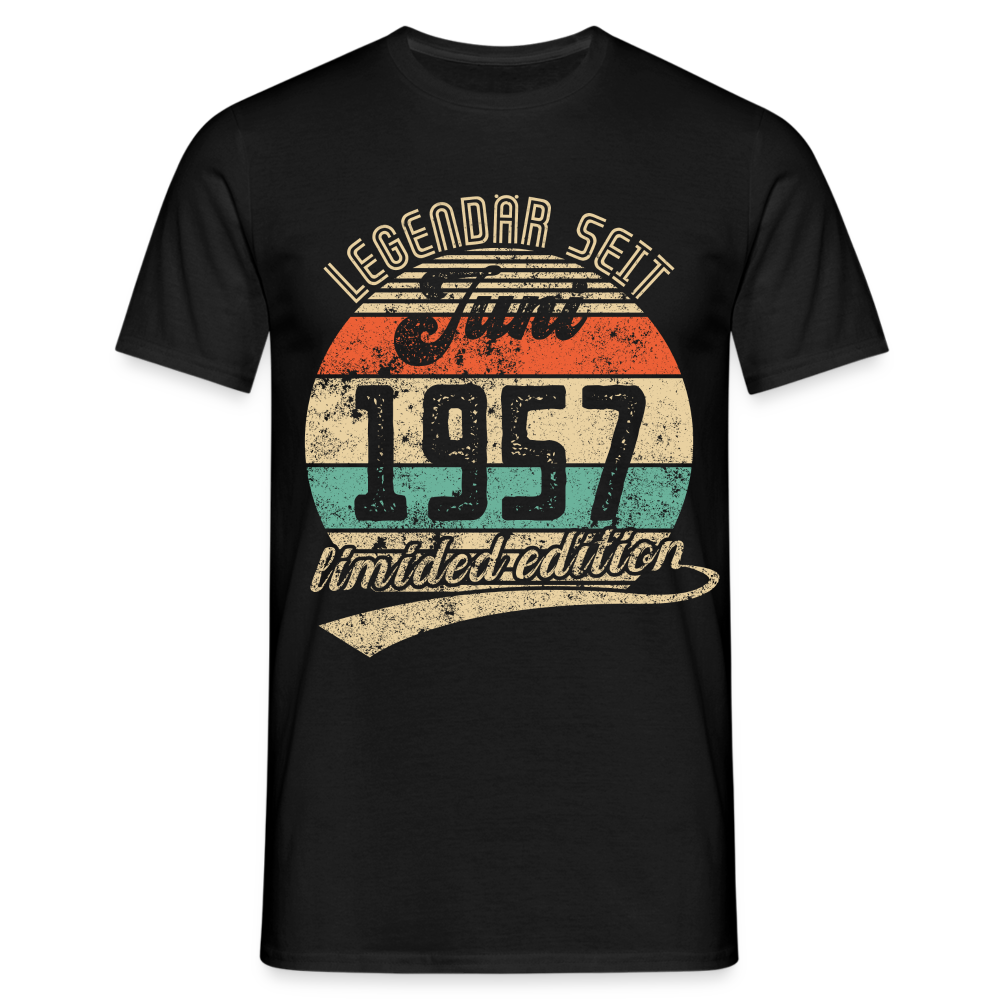 1957 Geburtstags Shirt Legendär seit JUNI 1957 Geschenkidee Geschenk T-Shirt - Schwarz