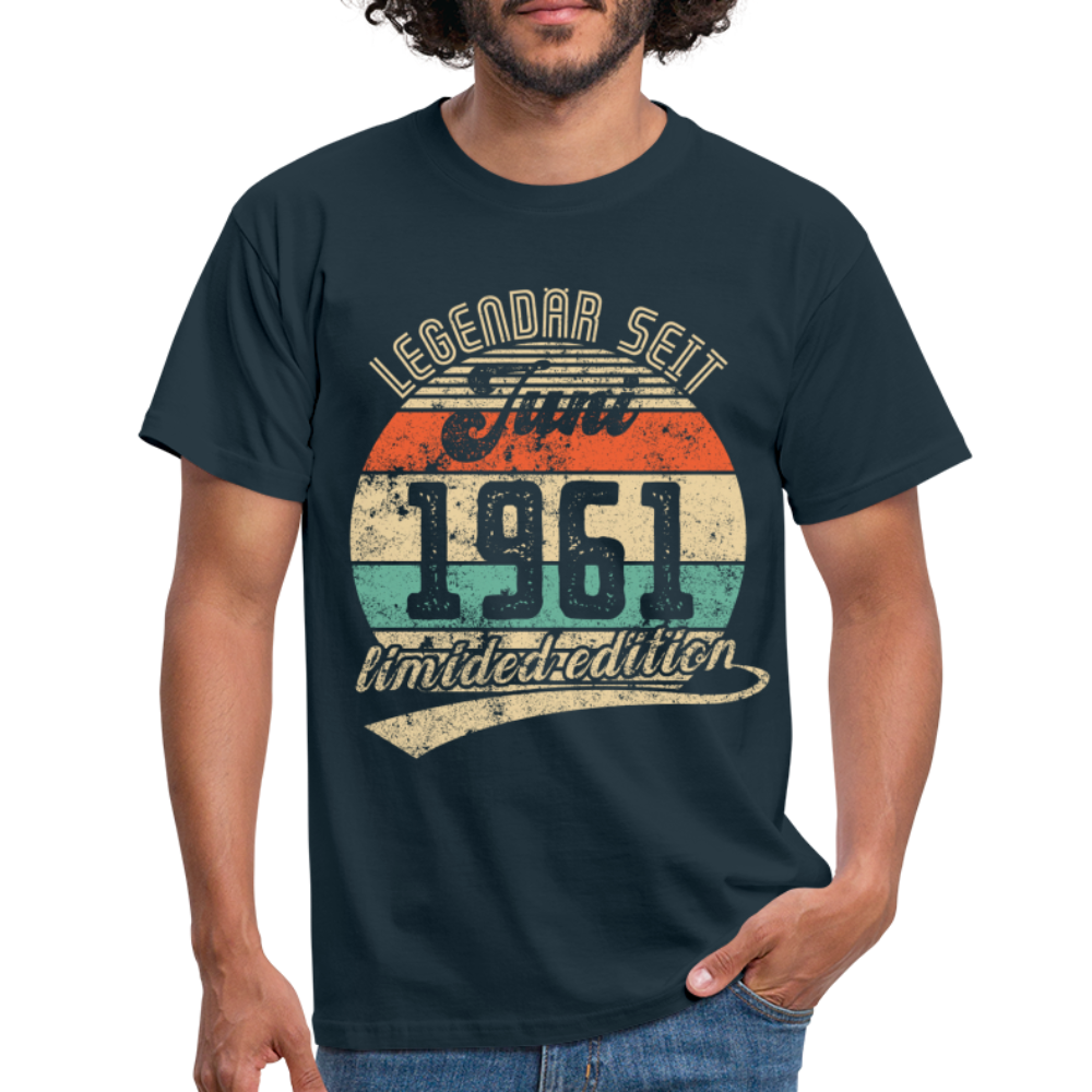 1961 Geburtstags Shirt Legendär seit JUNI 1961 Geschenkidee Geschenk T-Shirt - Navy