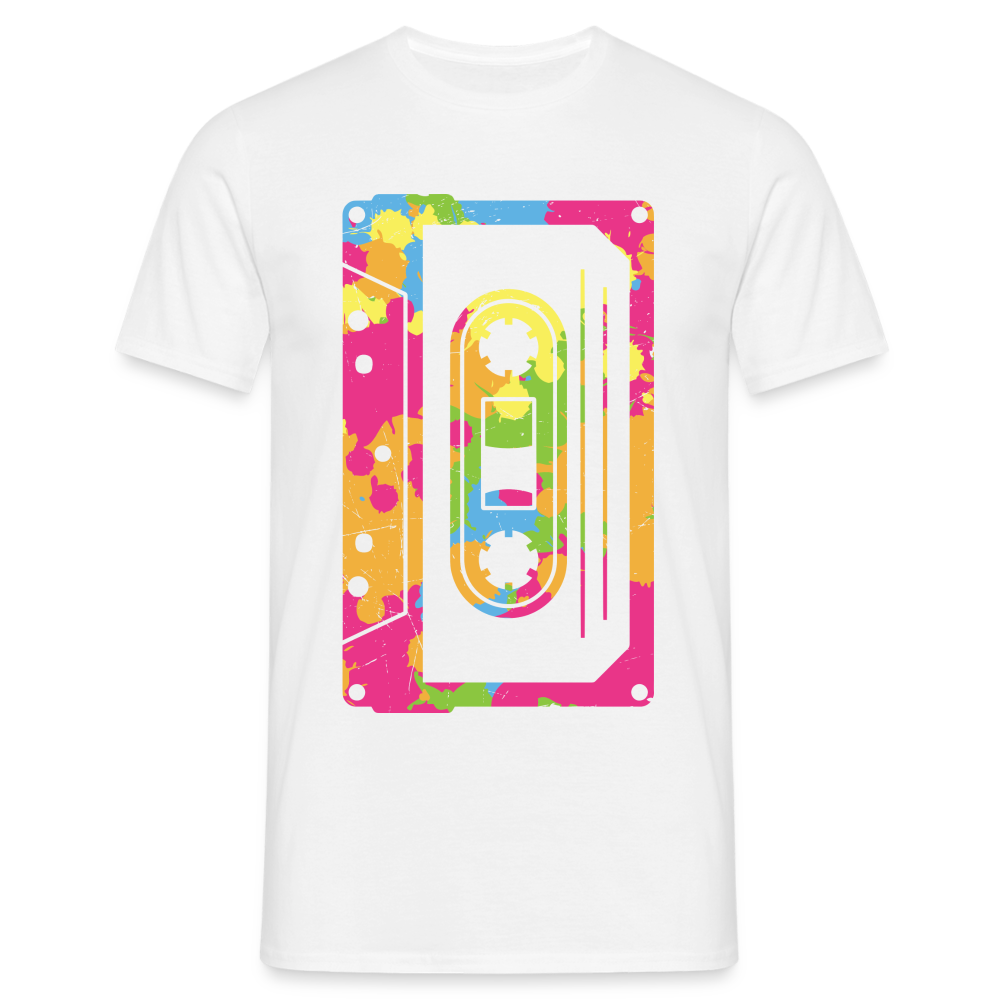 Retro Musik Kassette Shirt Lustiges Oldschool T-Shirt - white