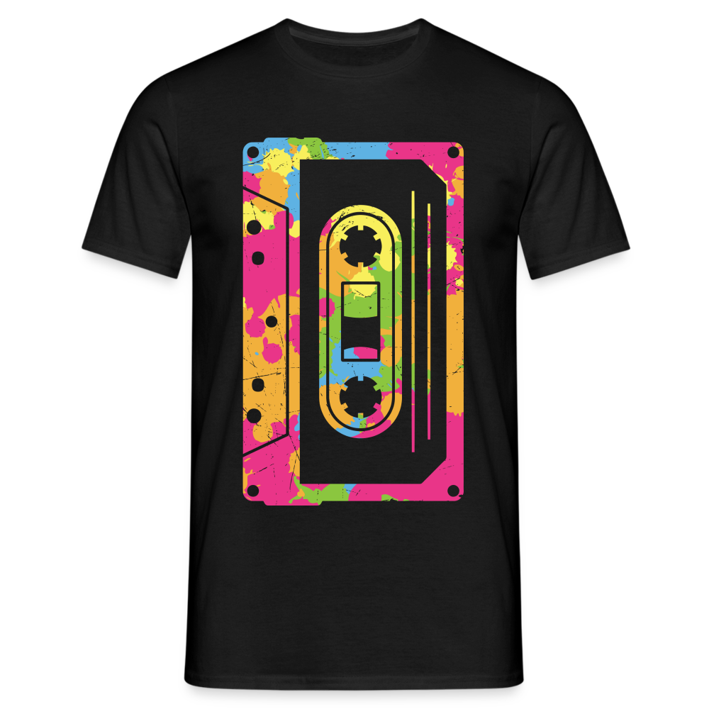 Retro Musik Kassette Shirt Lustiges Oldschool T-Shirt - Schwarz