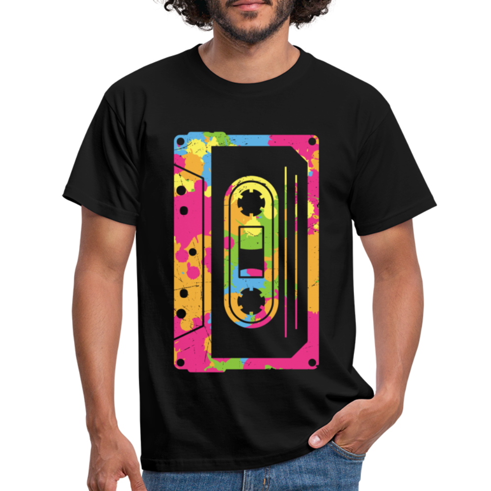 Retro Musik Kassette Shirt Lustiges Oldschool T-Shirt - Schwarz