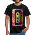 Retro Musik Kassette Shirt Lustiges Oldschool T-Shirt - Schwarz