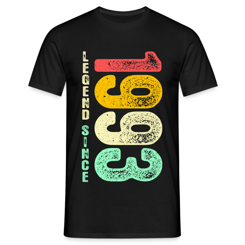 1993 Geburtstags Shirt Legend Since 1993 Retro Style Geschenk Geschenkidee T-Shirt - Schwarz