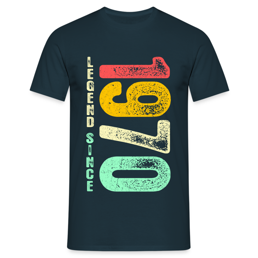 1970 Geburtstags Shirt Legend Since 1970 Retro Style Geschenk Geschenkidee T-Shirt - Navy