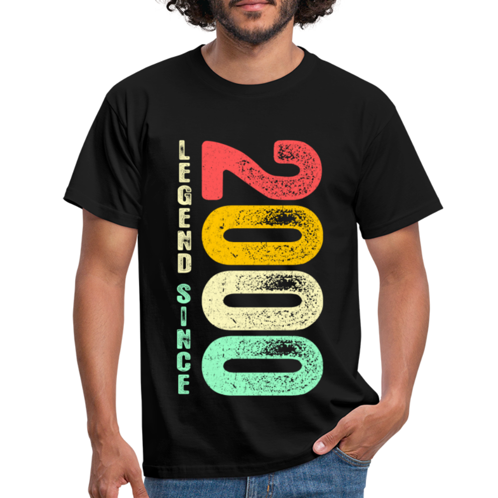 2000 Geburtstags Shirt Legend Since 2000 Retro Style Geschenk Geschenkidee T-Shirt - Schwarz