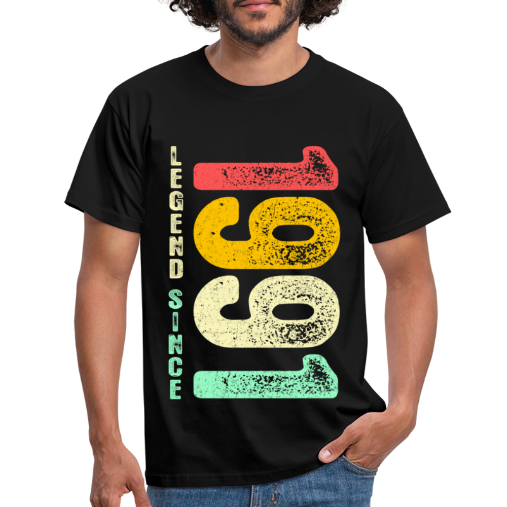 1991 Geburtstags Shirt Legend Since 1991 Retro Style Geschenk Geschenkidee T-Shirt - Schwarz