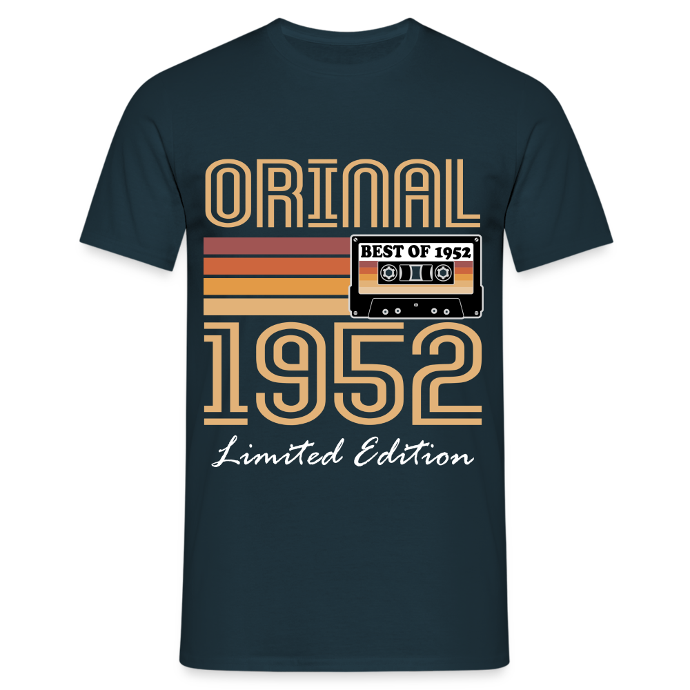 70. Geburtstag Geschenk Shirt Jahrgang 1952 Retro Männer T-Shirt - Navy