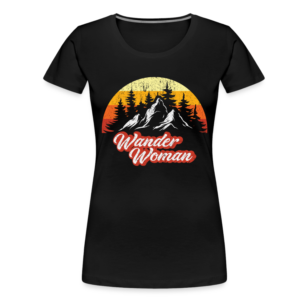 Wandern Berge Shirt Wander Woman Geschenk Lustiges Frauen Premium T-Shirt - Schwarz