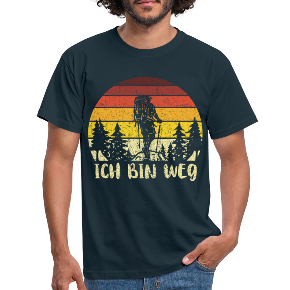 Berge Wandern Shirt Ich Bin Weg Lustiges Geschenk T-Shirt - Navy