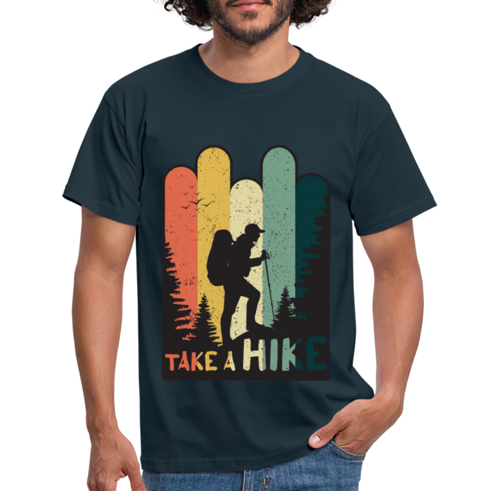 Berge Wandern Shirt Retro Style Lustiges Geschenk T-Shirt - Navy