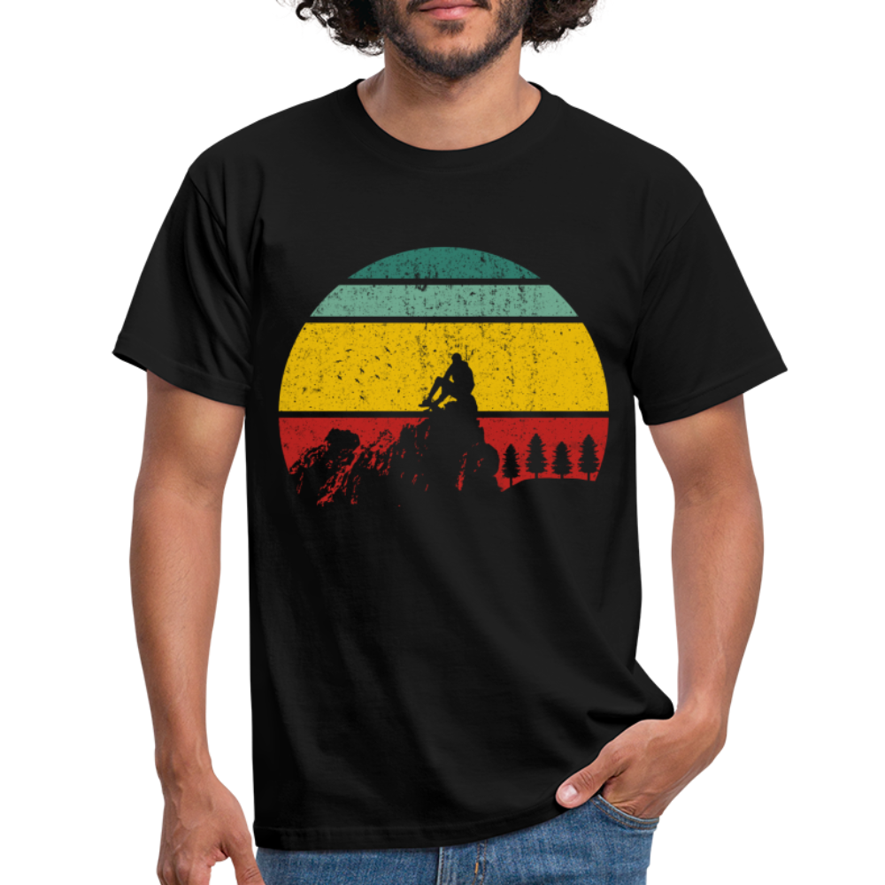 Berge Wandern Shirt Retro Style Lustiges Geschenk T-Shirt - Schwarz