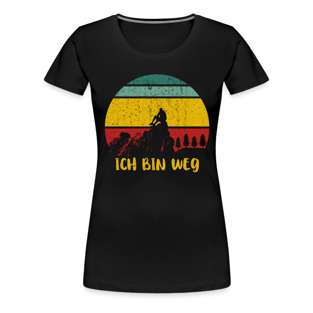 Berge Wandern Shirt Ich Bin Weg Lustiges Geschenk Frauen Premium T-Shirt - Schwarz