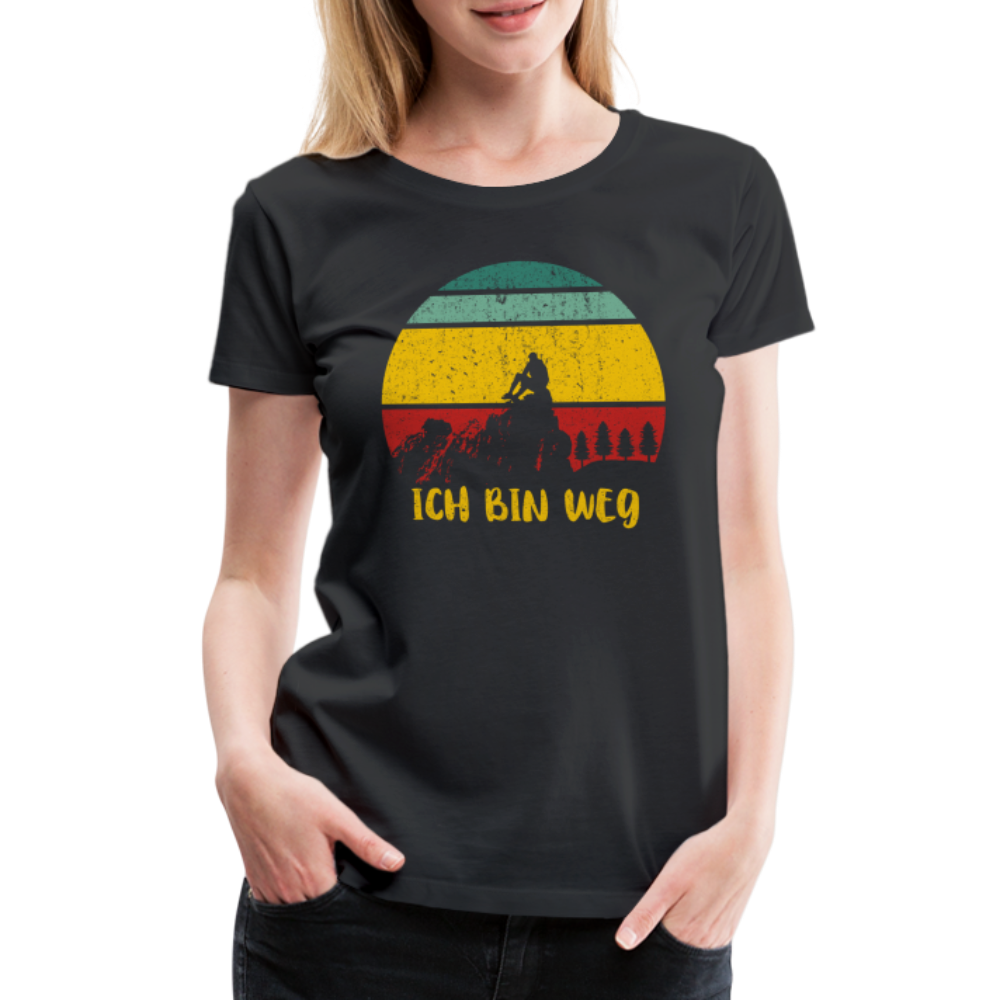Berge Wandern Shirt Ich Bin Weg Lustiges Geschenk Frauen Premium T-Shirt - Schwarz