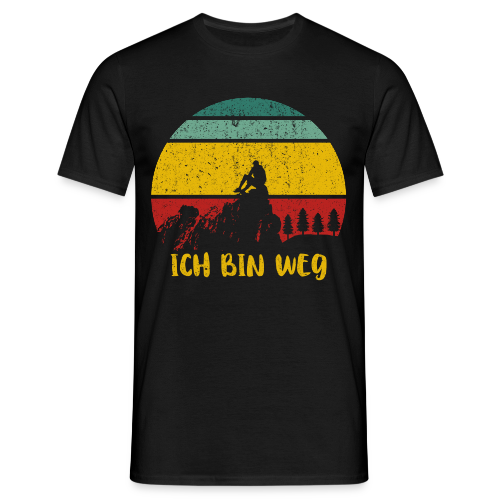 Berge Wandern Shirt Ich Bin Weg Lustiges Geschenk T-Shirt - Schwarz