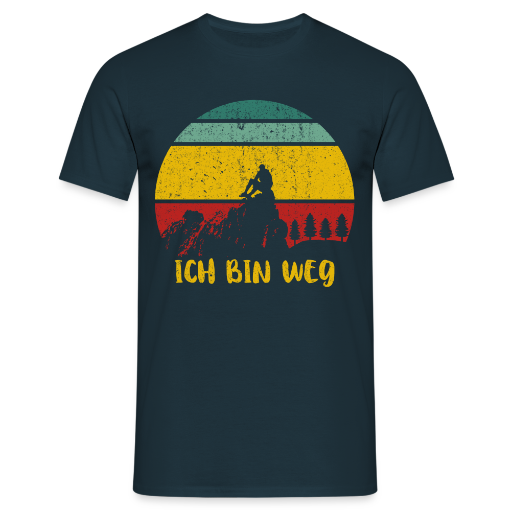 Berge Wandern Shirt Ich Bin Weg Lustiges Geschenk T-Shirt - Navy