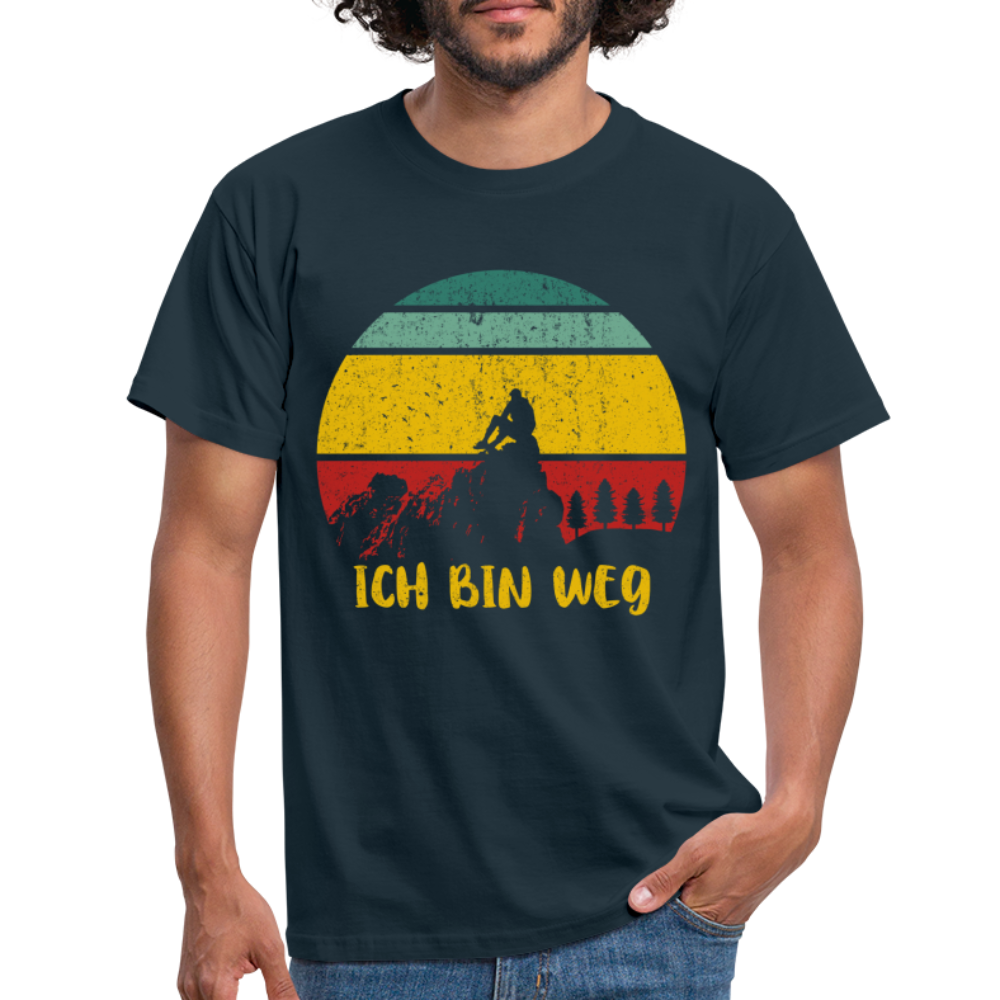 Berge Wandern Shirt Ich Bin Weg Lustiges Geschenk T-Shirt - Navy