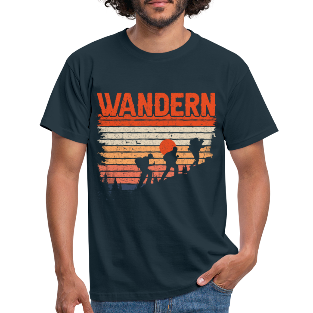 Berge Wandern Shirt Retro Style Lustiges Geschenk T-Shirt - Navy