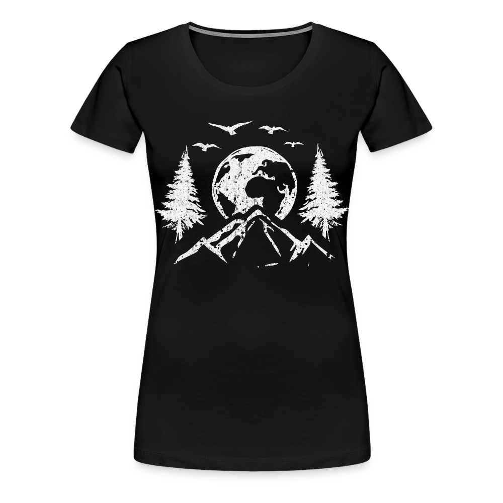 Bergmensch Berge Wandern Natur Shirt Lustiges Geschenk Frauen Premium T-Shirt - Schwarz