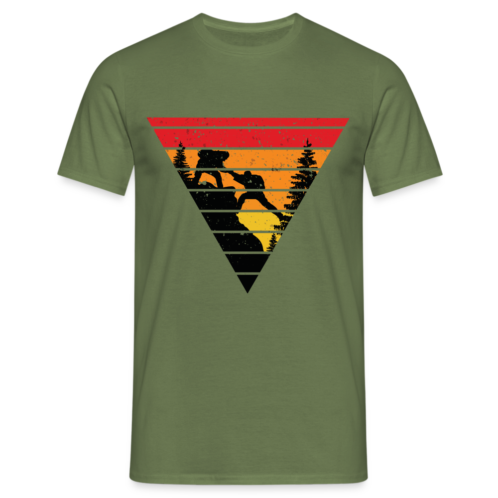 Bergmensch Berge Wandern Natur Shirt Retro Style Lustiges Geschenk T-Shirt - Militärgrün