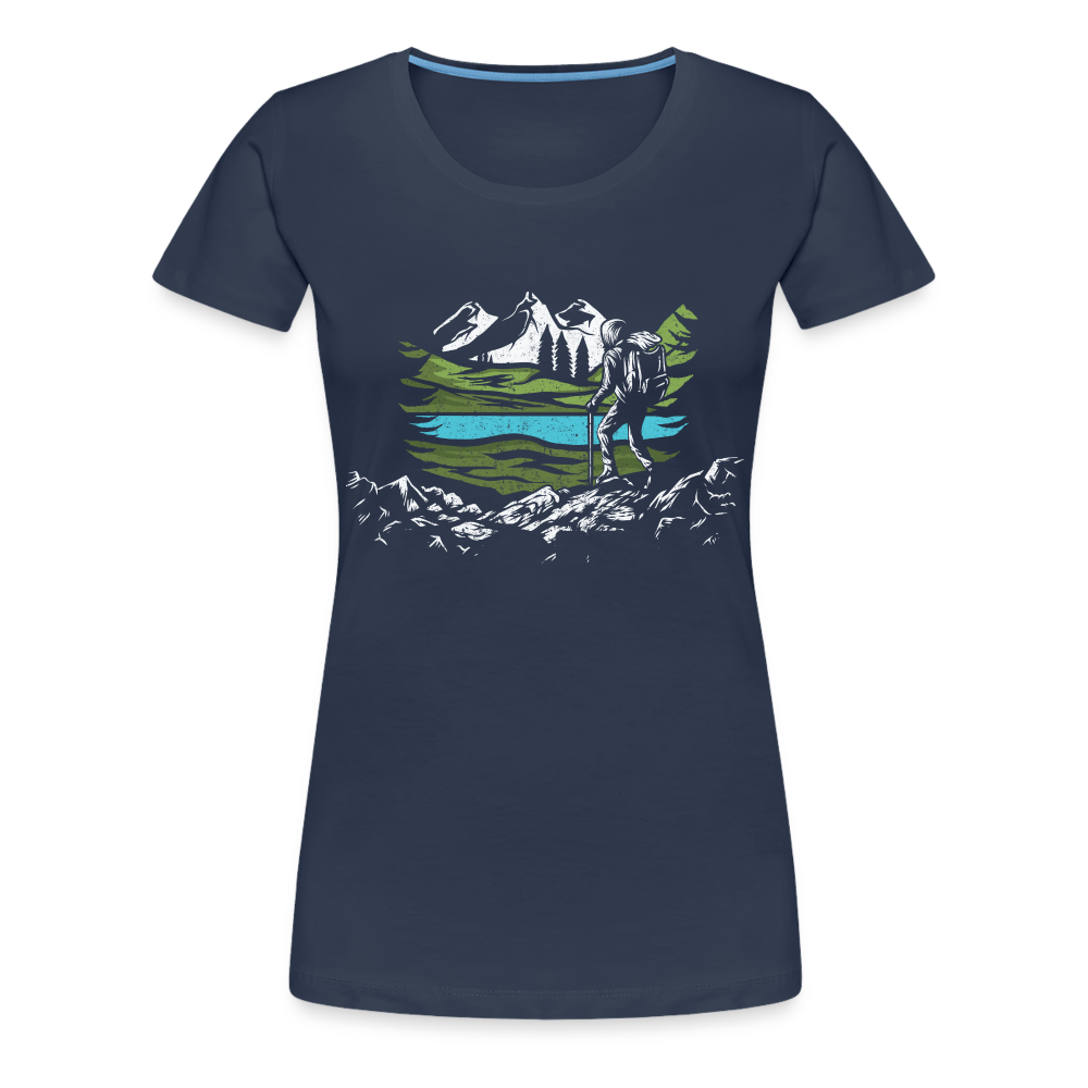 Bergmensch Berge Wandern Natur Shirt Lustiges Geschenk Frauen Premium T-Shirt - Navy
