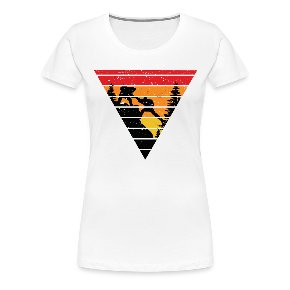 Bergmensch Berge Wandern Natur Shirt Retro Style Lustiges Geschenk Frauen Premium T-Shirt - white