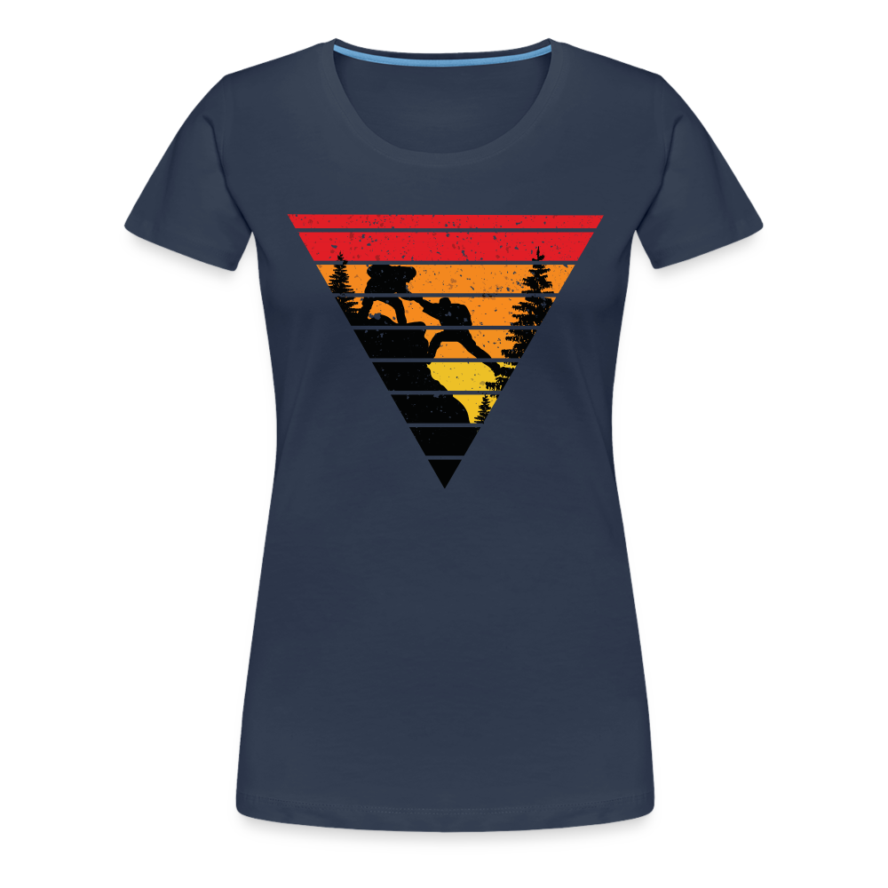 Bergmensch Berge Wandern Natur Shirt Retro Style Lustiges Geschenk Frauen Premium T-Shirt - Navy