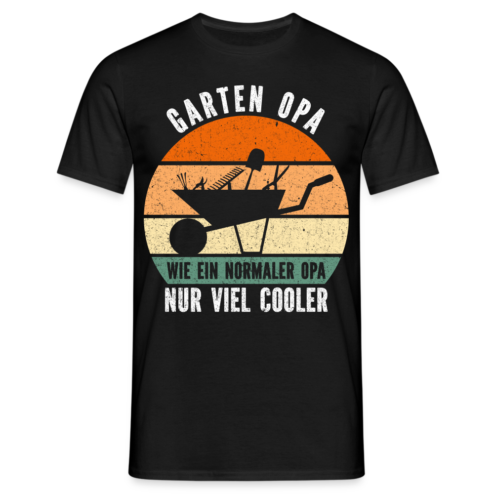 Gärtner Opa Landschaftsbau Großvater Gartenarbeit Garten T-Shirt - Schwarz