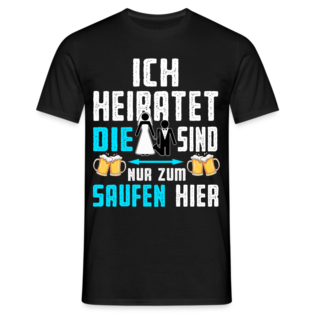 JGA Shirt Herren Bräutigam Kostüm Junggesellenabschied Männer JGA Mann T-Shirt - Schwarz