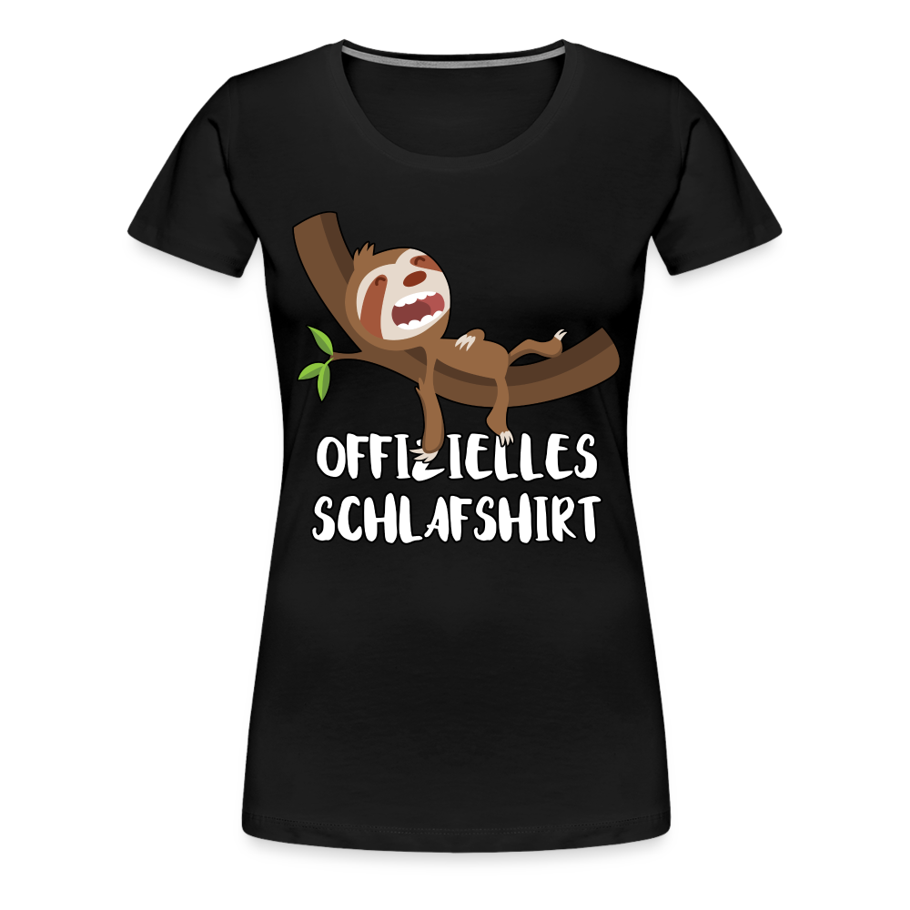 Faultier Offizielles Schlafshirt Schlafanzug Pyjama Geschenk Premium T-Shirt - Schwarz