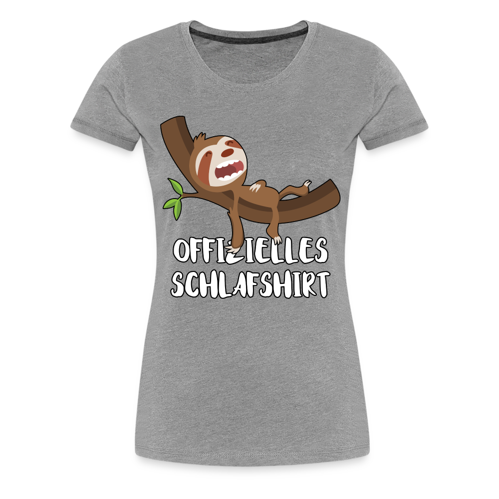 Faultier Offizielles Schlafshirt Schlafanzug Pyjama Geschenk Premium T-Shirt - Grau meliert