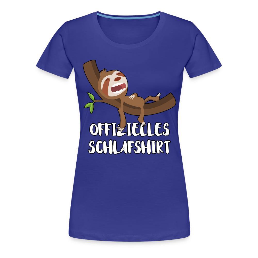 Faultier Offizielles Schlafshirt Schlafanzug Pyjama Geschenk Premium T-Shirt - Königsblau