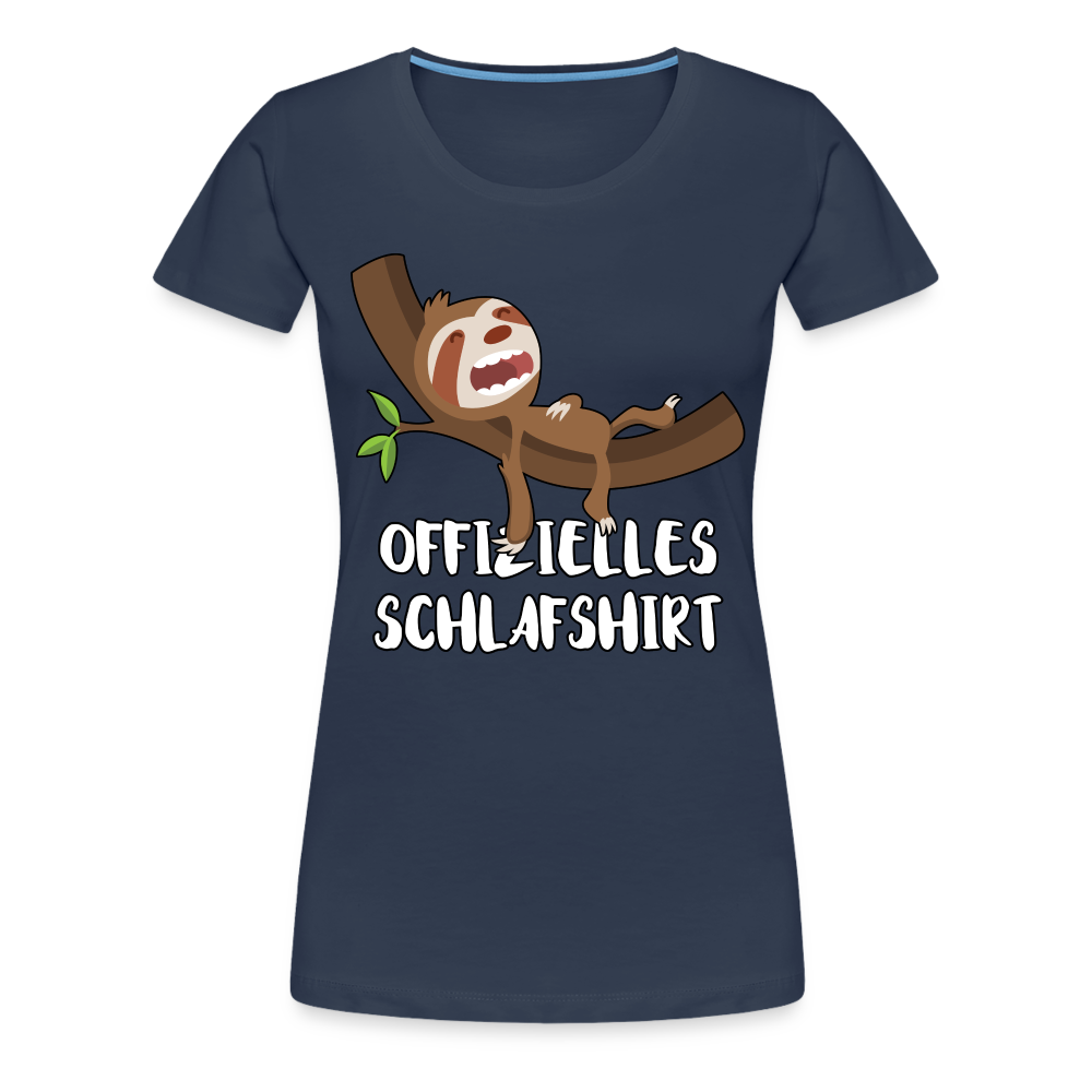 Faultier Offizielles Schlafshirt Schlafanzug Pyjama Geschenk Premium T-Shirt - Navy
