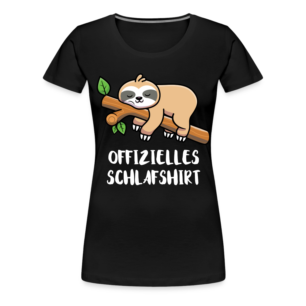 Faultier Müde Offizielles Schlafshirt Lustiges Premium T-Shirt - Schwarz