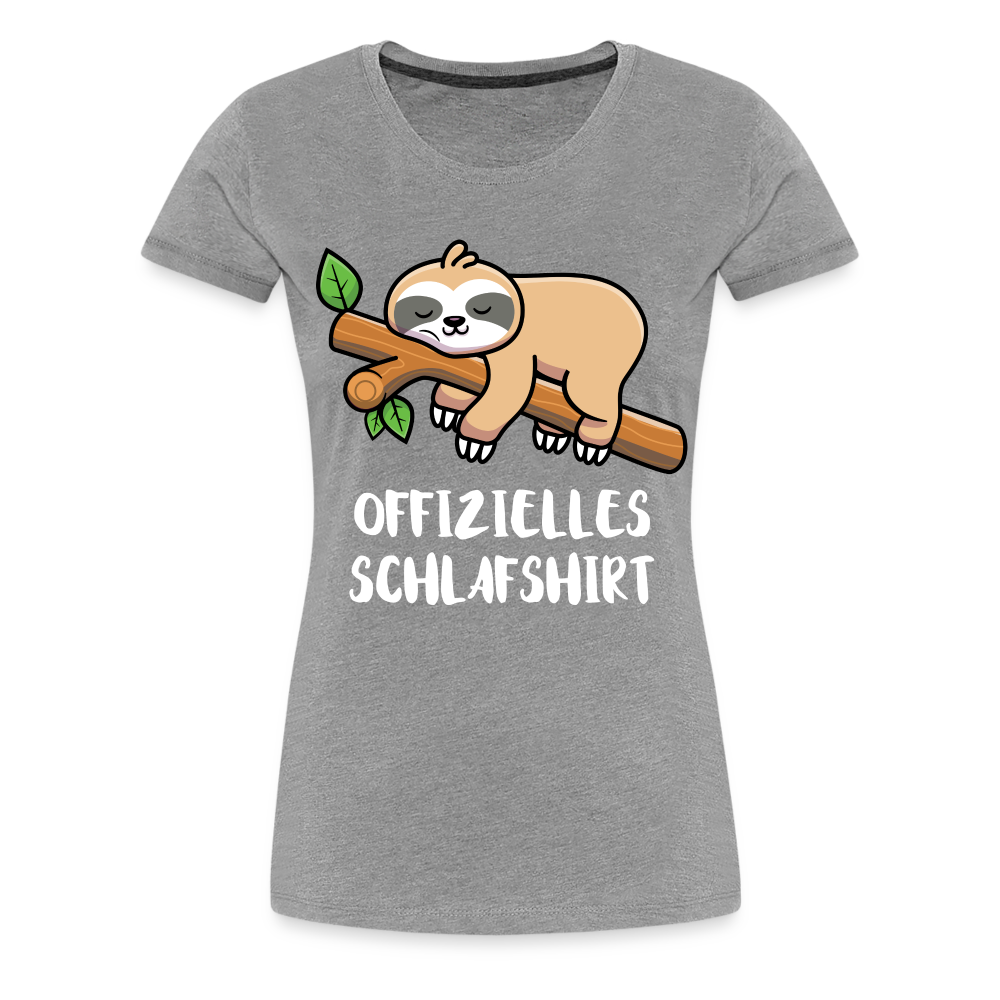 Faultier Müde Offizielles Schlafshirt Lustiges Premium T-Shirt - Grau meliert