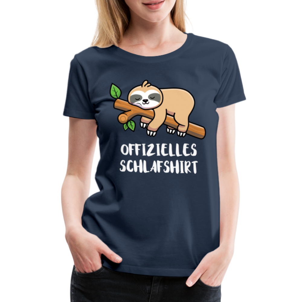 Faultier Müde Offizielles Schlafshirt Lustiges Premium T-Shirt - Navy