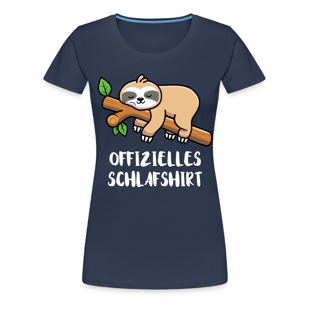 Faultier Müde Offizielles Schlafshirt Lustiges Premium T-Shirt - Navy