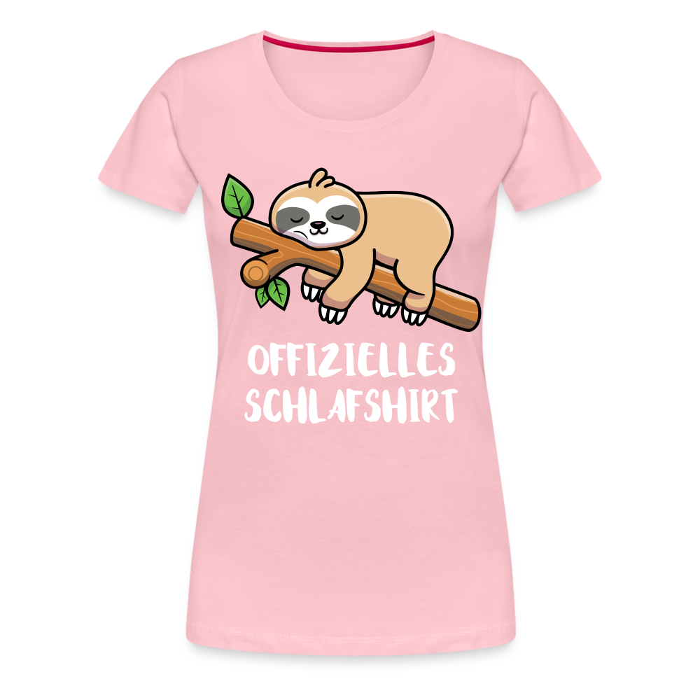 Faultier Müde Offizielles Schlafshirt Lustiges Premium T-Shirt - Hellrosa