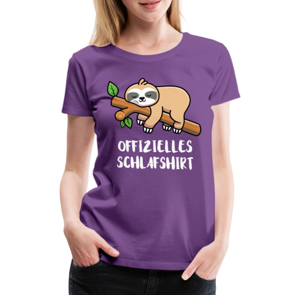 Faultier Müde Offizielles Schlafshirt Lustiges Premium T-Shirt - Lila