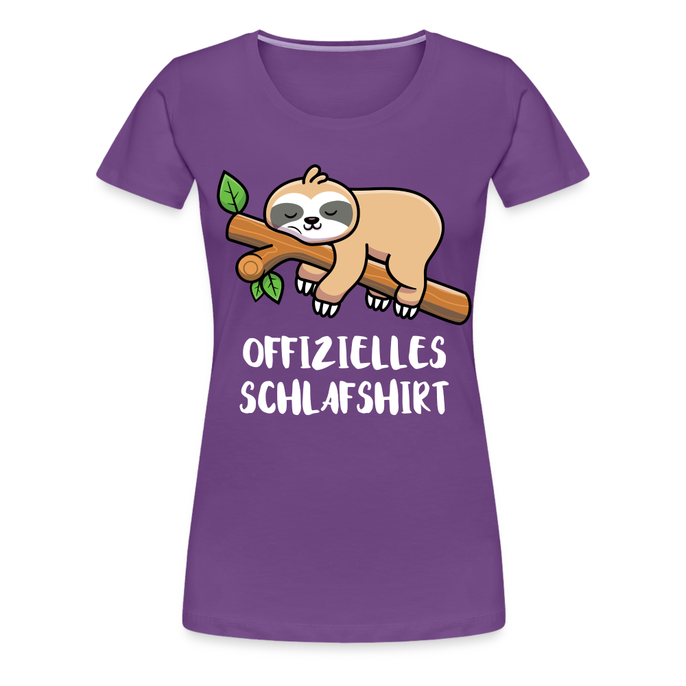 Faultier Müde Offizielles Schlafshirt Lustiges Premium T-Shirt - Lila