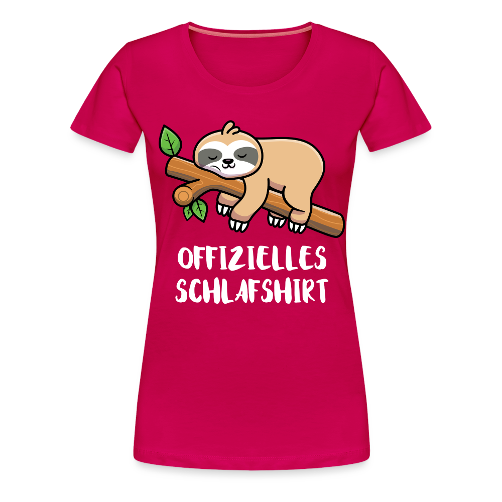 Faultier Müde Offizielles Schlafshirt Lustiges Premium T-Shirt - dunkles Pink
