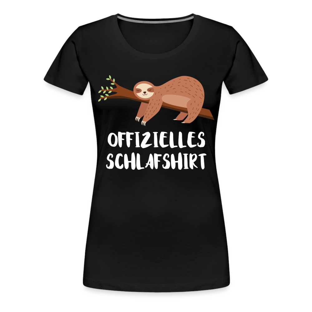 Faultier Müde Offizielles Schlafshirt Lustiges Premium T-Shirt - Schwarz