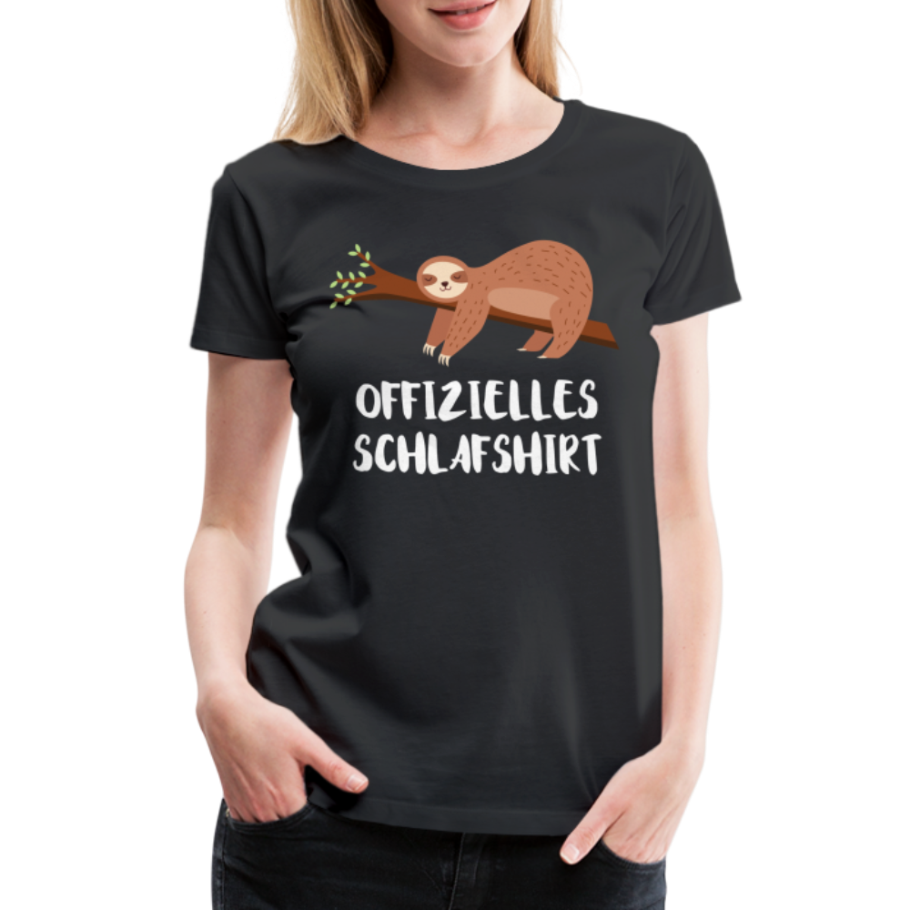 Faultier Müde Offizielles Schlafshirt Lustiges Premium T-Shirt - Schwarz