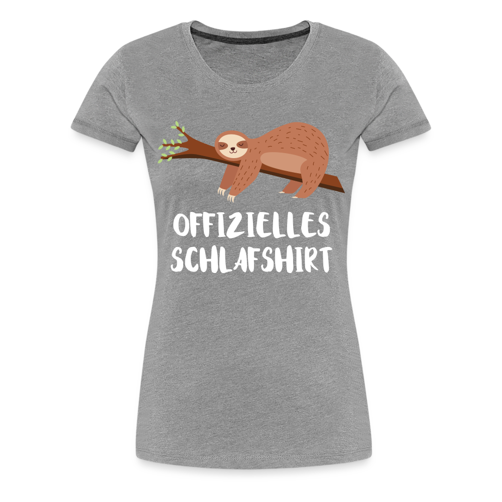 Faultier Müde Offizielles Schlafshirt Lustiges Premium T-Shirt - Grau meliert